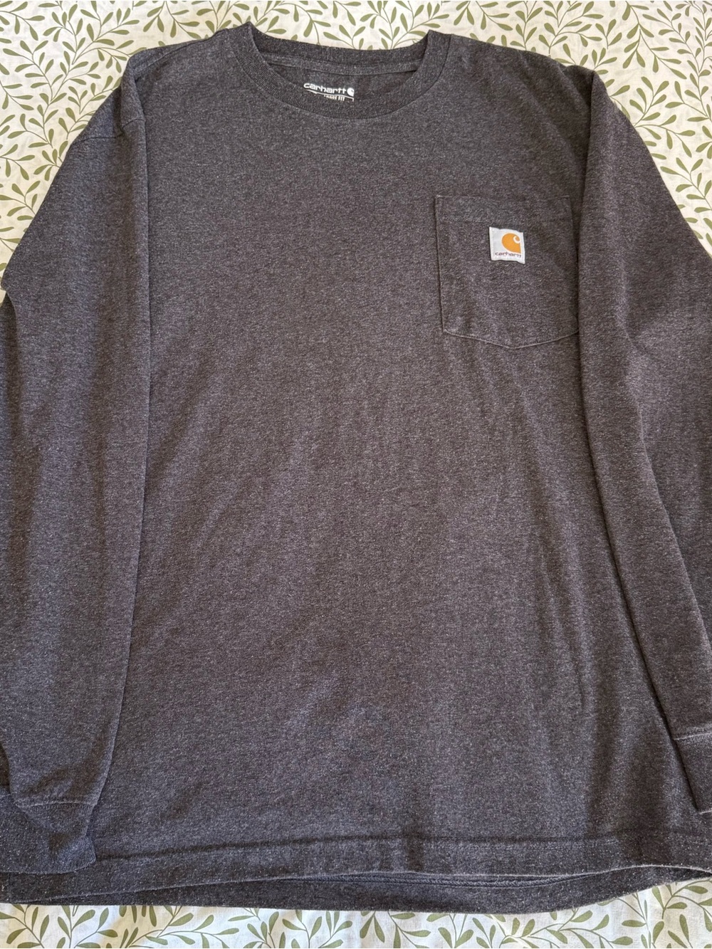 Carhartt Dark Heather Gray Long-Sleeve Pocket Tee
